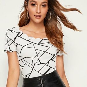 Women’s Black and White Shirt! Size L! NEW!